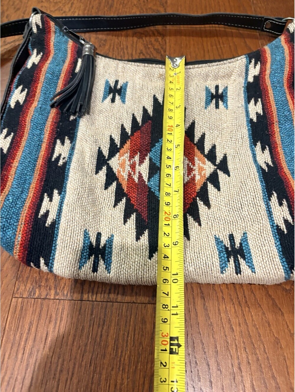 El Paso Saddleblanket Co Wool Crossbody Bag Southwest Aztec Boho Tote Purse - Picture 4 of 8
